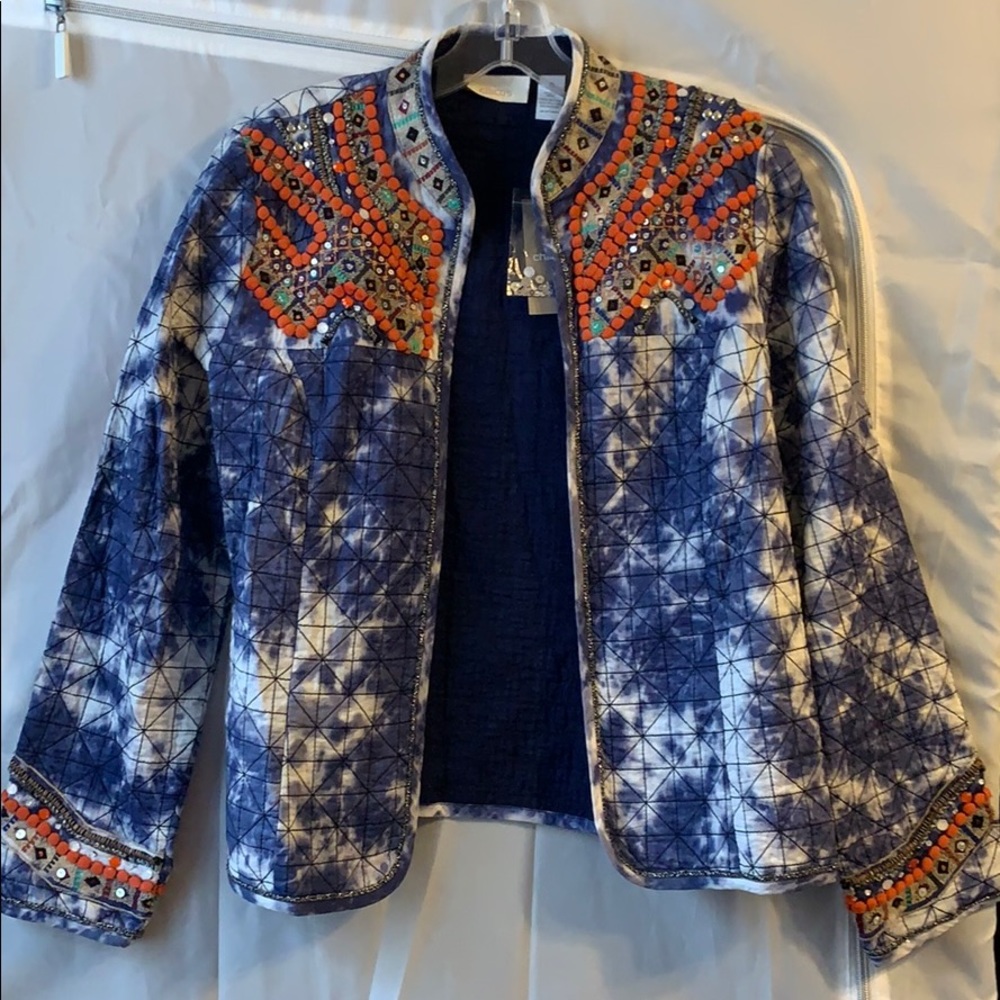 Boho, Tie-dye w/beading detail jacket